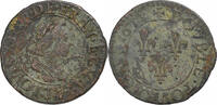 France Double Tournois Louis XIII, Nantes, Cuivre, CGKL:378 -