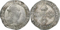 France 1/2 franc au col gaufré Henri III, Paris, Argent -