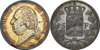 France 5 Francs Louis XVIII, Lille, Argent, Gadoury:614 -