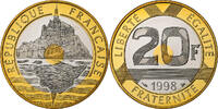 France 20 Francs Mont Saint-Michel, MDP, BE, Bimetallic -
