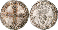 France 1/4 Ecu croix de face Henri III, Bayonne, Argent -