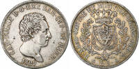 Royaume de Sardaigne 5 Lire Charles-Félix, Gênes, Argent, KM:116 -