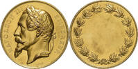 France Medaille Napoléon III, Cuivre plaqué or, Oudiné -