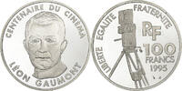 France 100 Francs Léon Gaumont, Centenaire du Cinéma, MDP, BE, Argent -