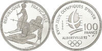 France 100 Francs Albertville - Slalom moderne, MDP, BE, Argent -