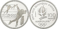 France 100 Francs Albertville - Patinage de vitesse, MDP, BE, Argent -