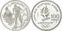 France 100 Francs Albertville - Ski de fond, MDP, BE, Argent -
