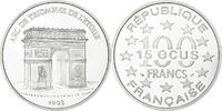 France 100 Francs-15 Ecus Arc de Triomphe, MDP, BE, Argent, KM:1031 -