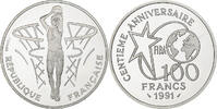 France 100 Francs FIBA - lancer franc, MDP, BE, Argent, KM:992 -