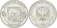 Allemagne 10 Euro Wilhelm Busch, Munich, Argent, KM:265 -