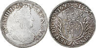 France 1/2 Ecu aux palmes Louis XIV, Paris, réformé, Argent -