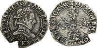 France 1/2 Franc au col plat Henri III, Bordeaux, Argent -