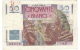 France 50 Francs Le Verrier, 1946-03-28, Fayette:20.2, KM:127a -