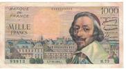 France 1000 Francs Richelieu, 1954-10-07, Fayette:42.8, KM:134a -