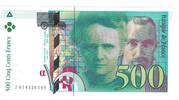 France 500 Francs Pierre et Marie Curie, J014326544, Fayette:76.01 -