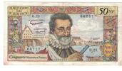 France 50 Nouveaux Francs Henri IV, O.25, Fayette:58.3, KM:143a -