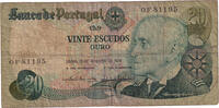 Portugal 20 Escudos Billet, 1978-09-13, KM:176a, B -