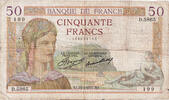 France 50 Francs Cérès, D.5865, Fayette:17.36, KM:81 -