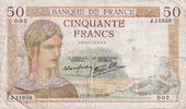 France 50 Francs Cérès, J.11958, Fayette:18.37, KM:85b -