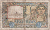 France 20 Francs Science et Travail, U.1765, Fayette:12.9, KM:92b -