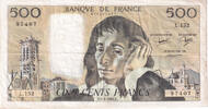 France 500 Francs Pascal, L.152, Fayette:71.26, KM:156e -