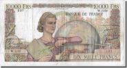 France 10,000 Francs Billet, 10 000 F 1945-1956 ''Génie Français'' -