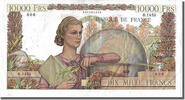 France 10,000 Francs Billet, 10 000 F 1945-1956 ''Génie Français'' -