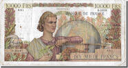 France 10,000 Francs Billet, 10 000 F 1945-1956 ''Génie Français'' -