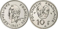 Polynésie française 10 Francs Paris, Nickel, KM:5 -