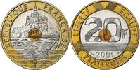 France 20 Francs Monnaie, Mont Saint Michel, Paris, Tri-Metallic -