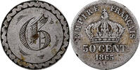 France 50 Centimes Napoléon III, Bordeaux, modifié, Argent -
