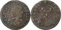 France Double Tournois Louis XIII, Axe Loire-Rhône, Cuivre -