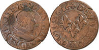 France Double Tournois Louis XIII, Poitiers, Cuivre -