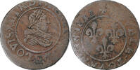 France Double Tournois Louis XIII, Lyon, Cuivre -