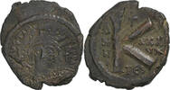 Half Follis Justinien I, Thessalonique, Bronze, Sear:174 -