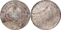 République de Chine 2 Jiao, 20 Cents Kwantung, Argent -