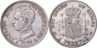 Espagne 2 Pesetas Alfonso XIII, Madrid, Argent -