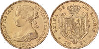 Espagne 10 Escudos Isabelle II, Madrid, Or -
