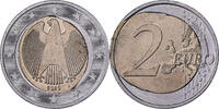 Allemagne 2 Euro erreur coeur désaligné, Hamburg, Bimétallique -
