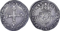 France 1/4 Ecu Henri III, Bayonne, Argent, Gadoury:494A -