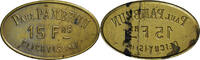 France 15 Francs Épicerie Paul Pambrun, Clichy, Laiton -