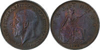 Royaume-Uni Farthing George V, Londres, Bronze, Spink:4061, KM:825 -