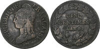France 5 Centimes Dupré, Paris, Cuivre, Gadoury:126, KM:640 -