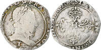 France 1/2 Franc au col plat Henri III, Nantes, Argent, Gadoury:487 -