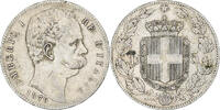 Italie 5 Lire Umberto I, Rome, Argent, KM:20 -
