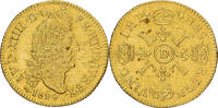 France Louis d'or aux 4 L Louis XIV, Lyon, réformé, Or -