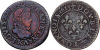 France Double Tournois Louis XIII, Bordeaux, Bronze, Gadoury:6 -