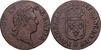 France Sol à la vieille tête Louis XV, Reims, Bronze, Gadoury:280 -