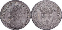 France 1/12 Ecu à la mèche longue Louis XIV, Limoges, Argent -