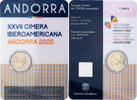 Andorre 2 Euro 2020 Madrid Sommet ib&eacute;ro-am&eacute;ricain, Madrid, Bim&eacute;tallique ... 29,95 EUR  + 4,95 EUR frais d'envoi